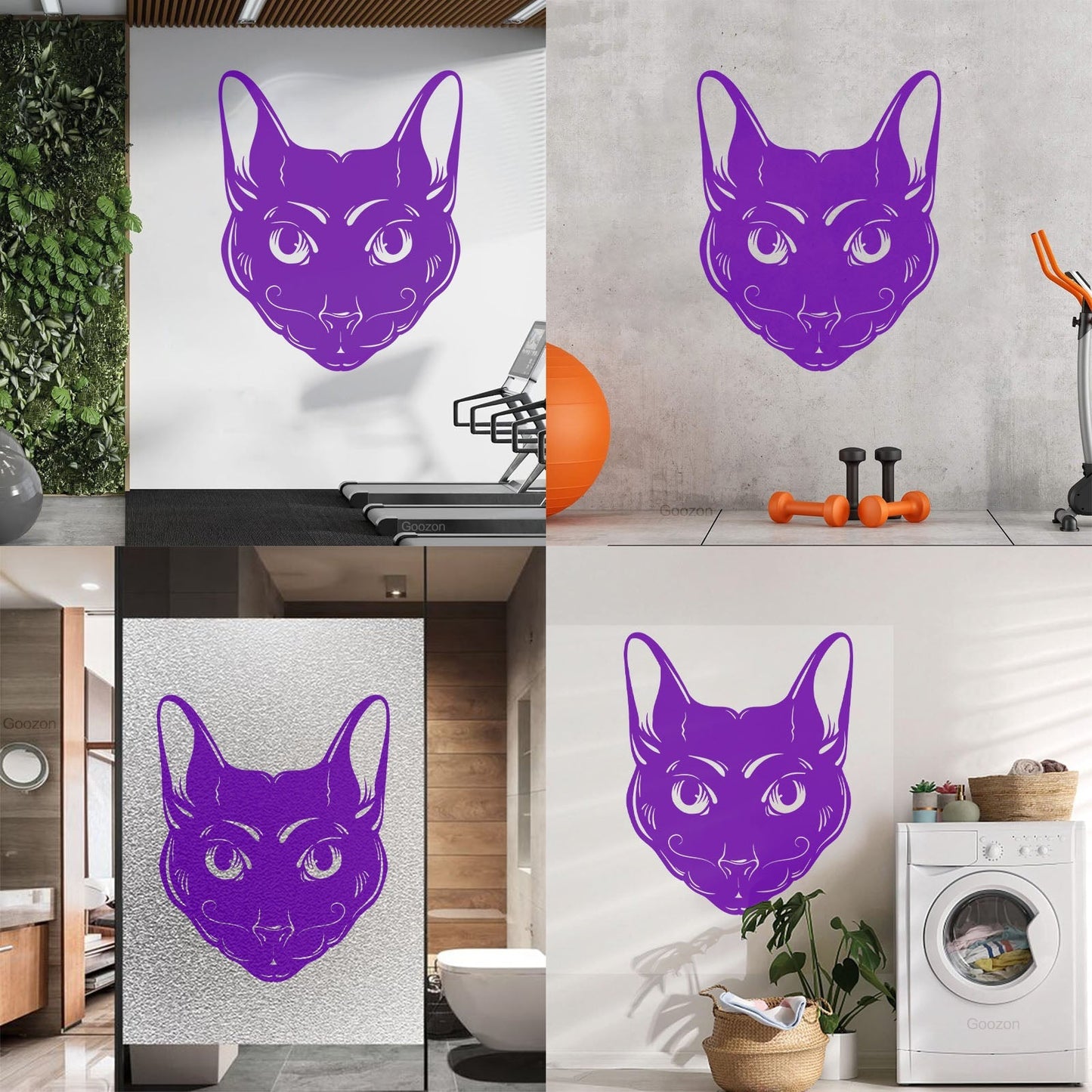 Abstract Cat Head Mustache Pet House Animal Lettering Decals Car Body Decoration