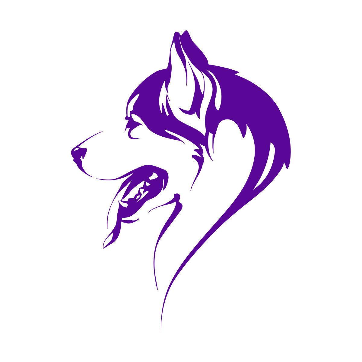 Abstract Dog Head Of Husky Animal Pet Vinyl Wall Decals Self Adhesive