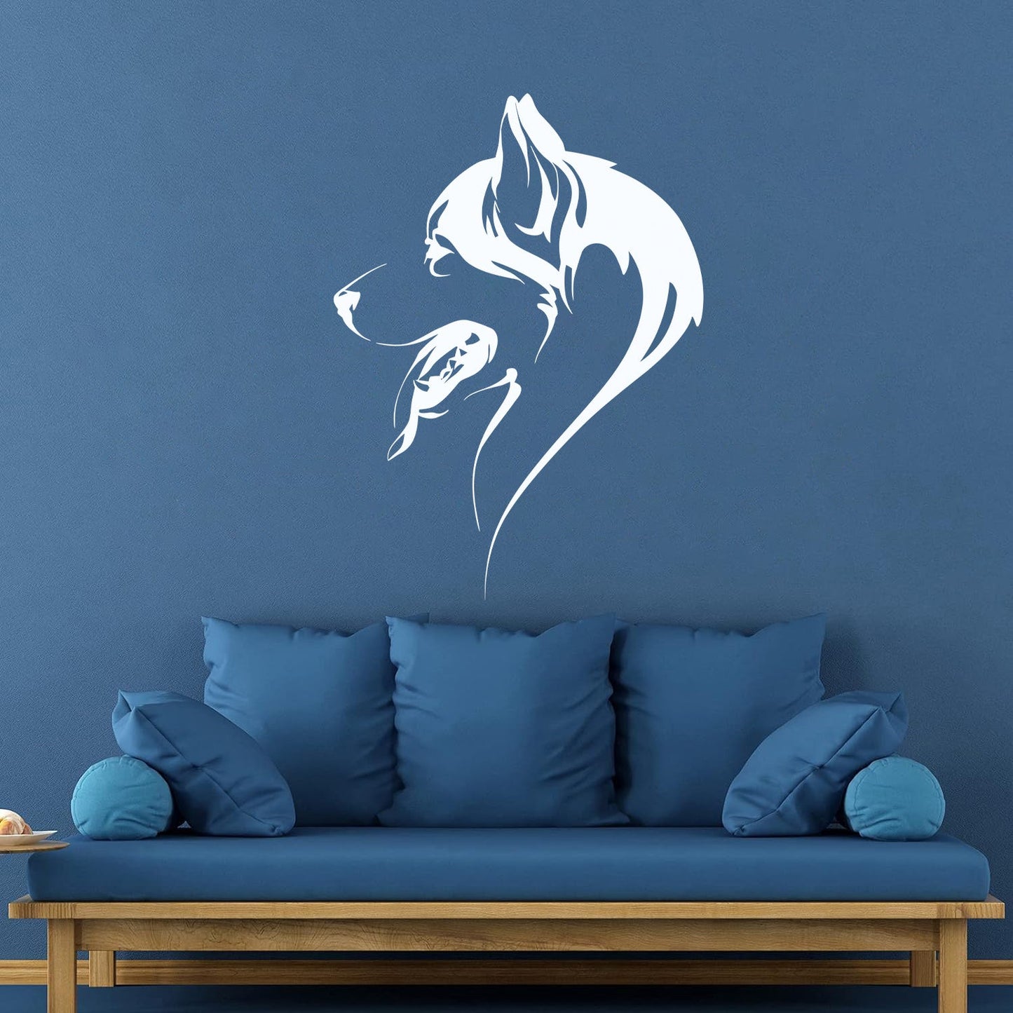 Abstract Dog Head Of Husky Animal Pet Vinyl Wall Decals Self Adhesive