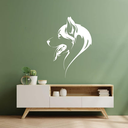 Abstract Dog Head Of Husky Animal Pet Vinyl Wall Decals Self Adhesive