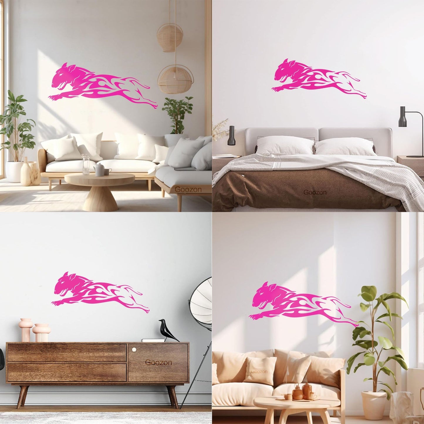 Abstract Fire Dog Home Animal Pet Wall Vinyl Sticker Decor Easy Installation
