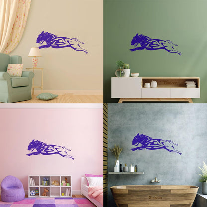 Abstract Fire Dog Home Animal Pet Wall Vinyl Sticker Decor Easy Installation