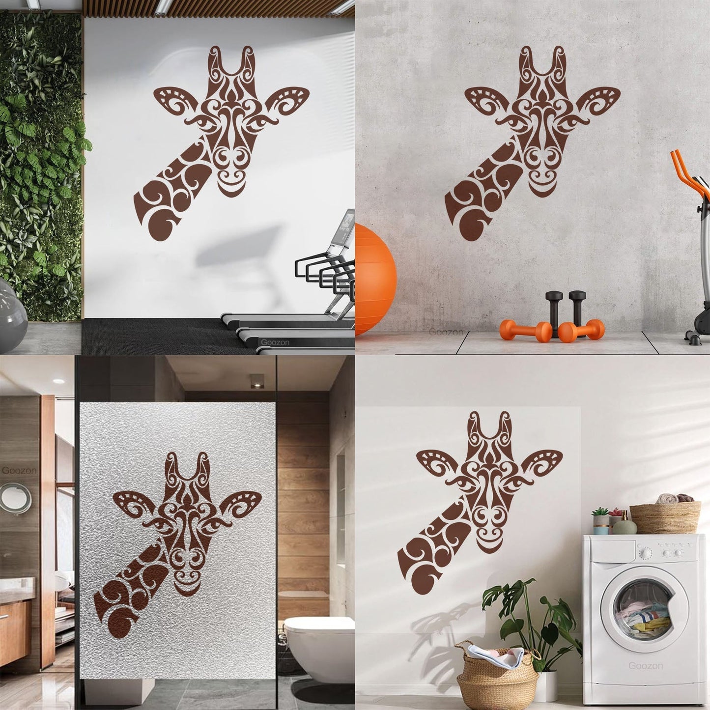 Vinyl Wall Stickers Abstract Giraffe African Animal Head Window Decals