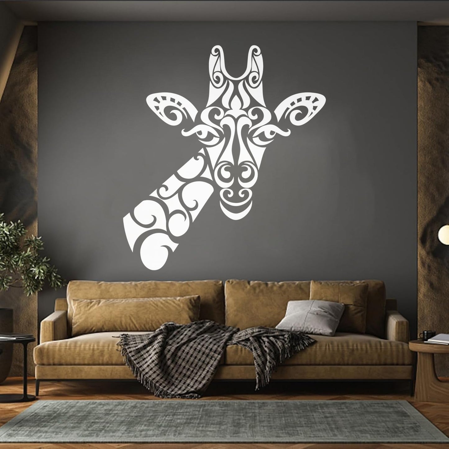 Vinyl Wall Stickers Abstract Giraffe African Animal Head Window Decals