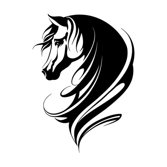 Abstract Horse Head Animal Home Engraving Decals Tattoo Culture