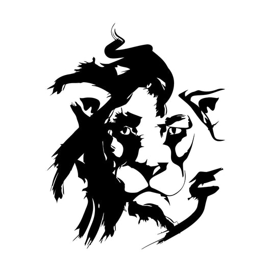 Fine Carving Decals Abstract King Animal Lion Head Predator Easy Installation