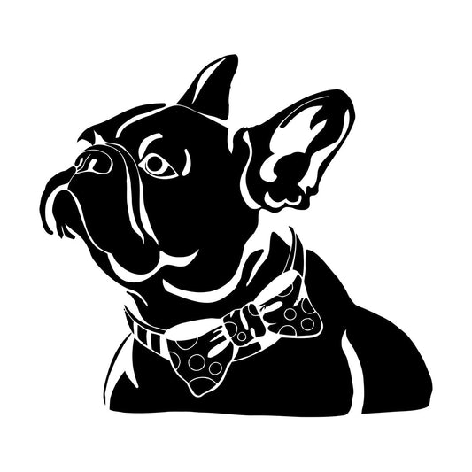 Engraving Decals Abstract Pet French Bulldog Bow Tie House Animal Window Decals