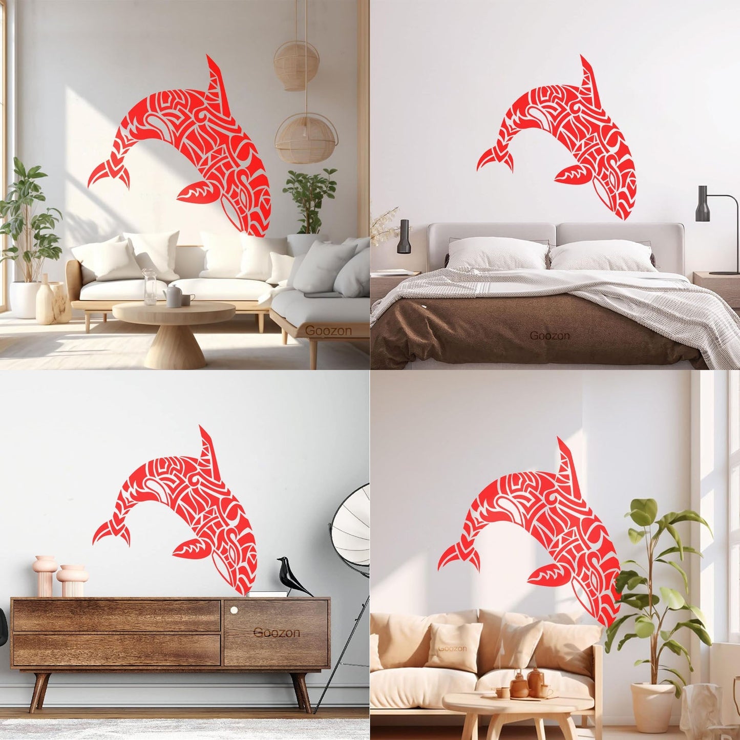 Wall Vinyl Sticker Decor Abstract Sea Animal Dolphin Killer Whale Tattoo Culture