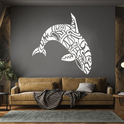Wall Vinyl Sticker Decor Abstract Sea Animal Dolphin Killer Whale Tattoo Culture