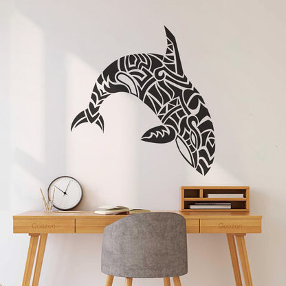Wall Vinyl Sticker Decor Abstract Sea Animal Dolphin Killer Whale Tattoo Culture