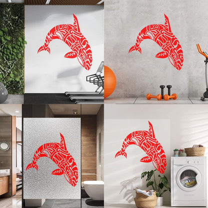 Wall Vinyl Sticker Decor Abstract Sea Animal Dolphin Killer Whale Tattoo Culture