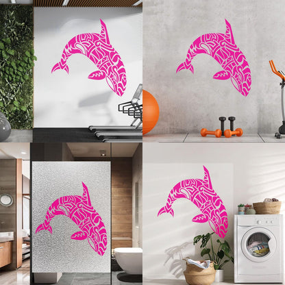 Wall Vinyl Sticker Decor Abstract Sea Animal Dolphin Killer Whale Tattoo Culture