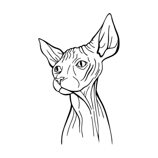 Engraving Stickers Abstract Sphynx Cat Egyptian Pet Home Animal Equipped With Transfer Film Kit