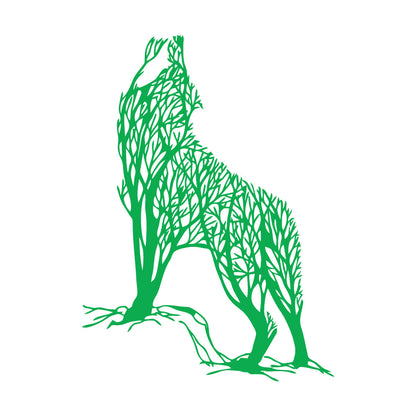 Lettering Stickers Abstract Tree Wild Howling Wolf Predator Animal Multiple Size Options