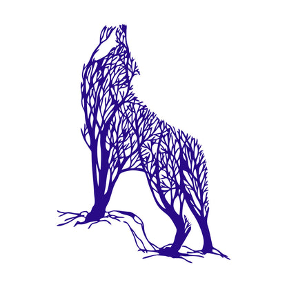 Lettering Stickers Abstract Tree Wild Howling Wolf Predator Animal Multiple Size Options