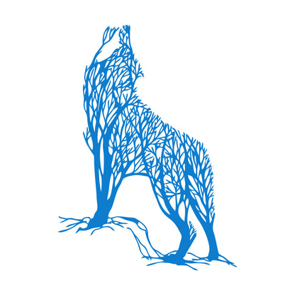 Lettering Stickers Abstract Tree Wild Howling Wolf Predator Animal Multiple Size Options