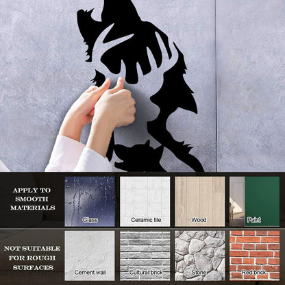 Mural And Wall Vinyl Decal Abstract Wild Forest Animals Wolf Deer Wall Beautification