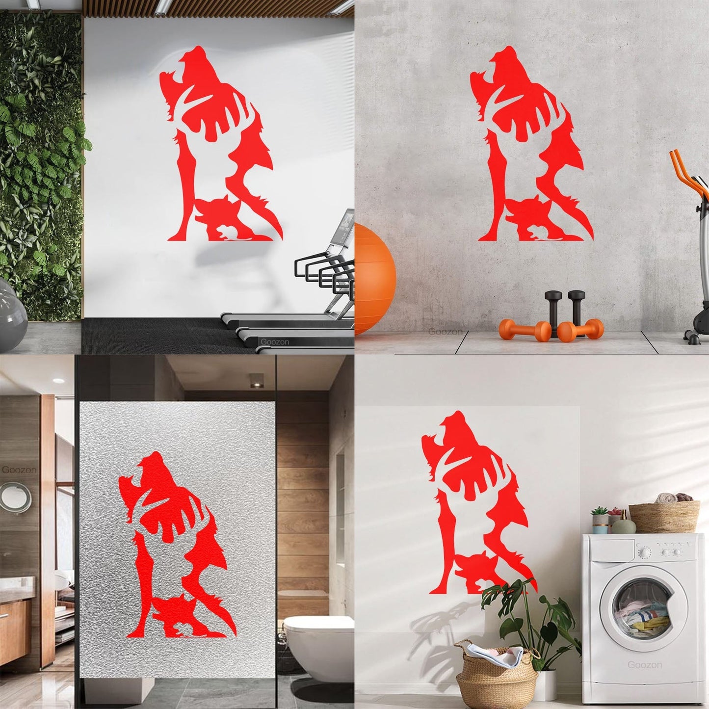 Mural And Wall Vinyl Decal Abstract Wild Forest Animals Wolf Deer Wall Beautification