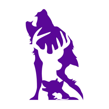 Mural And Wall Vinyl Decal Abstract Wild Forest Animals Wolf Deer Wall Beautification