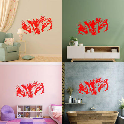 Wall Vinyl Sticker Decor Abstract Wolf Forest Wild Animal Tribal Window Decals