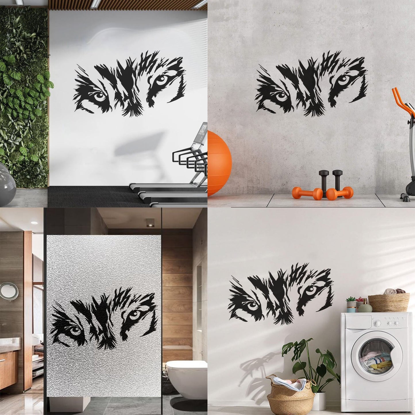 Wall Vinyl Sticker Decor Abstract Wolf Forest Wild Animal Tribal Window Decals