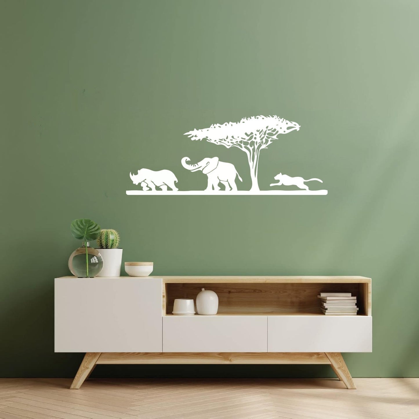 African Elephant Animals Rhino Leopard Safari Wall Vinyl Sticker Decor Art Decoration