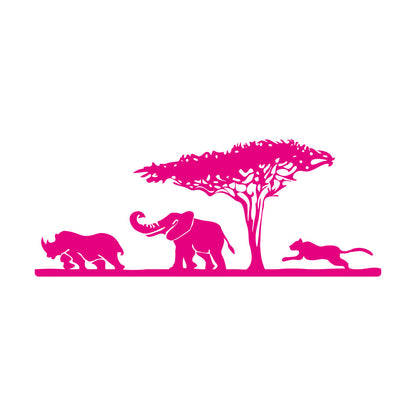 African Elephant Animals Rhino Leopard Safari Wall Vinyl Sticker Decor Art Decoration