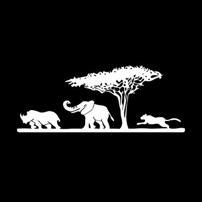 African Elephant Animals Rhino Leopard Safari Wall Vinyl Sticker Decor Art Decoration