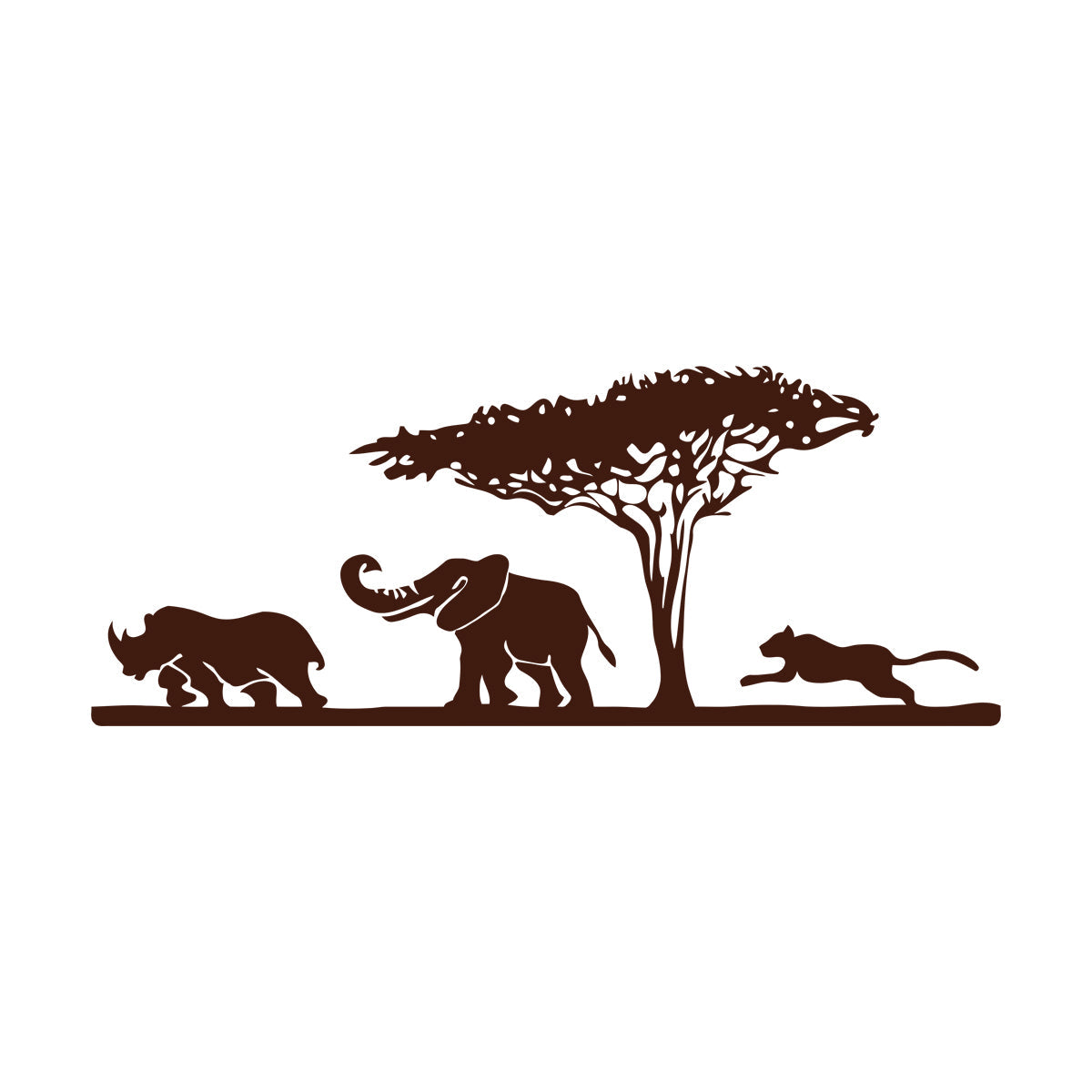 African Elephant Animals Rhino Leopard Safari Wall Vinyl Sticker Decor Art Decoration