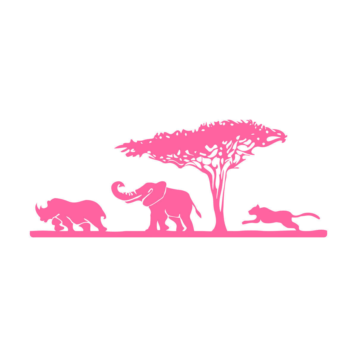 African Elephant Animals Rhino Leopard Safari Wall Vinyl Sticker Decor Art Decoration