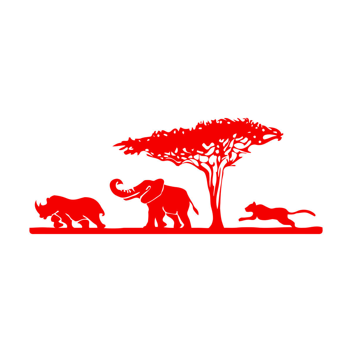 African Elephant Animals Rhino Leopard Safari Wall Vinyl Sticker Decor Art Decoration