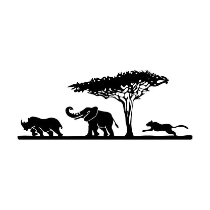 African Elephant Animals Rhino Leopard Safari Wall Vinyl Sticker Decor Art Decoration