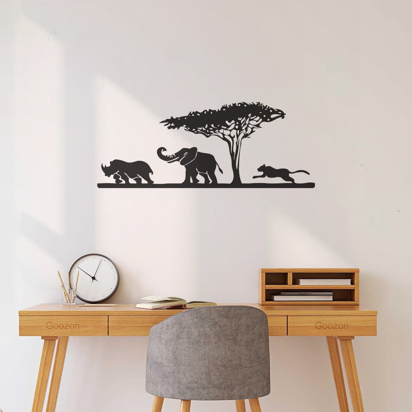 African Elephant Animals Rhino Leopard Safari Wall Vinyl Sticker Decor Art Decoration