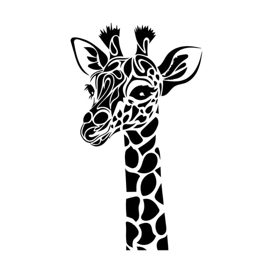 African Giraffe Head Animal Funny Vinyl Art Sticker Glass Stickers