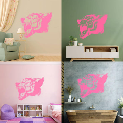 Vinyl Wall Stickers Aggressive Wolf Head Predator Animal Removable Without Leaving Glue