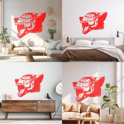 Vinyl Wall Stickers Aggressive Wolf Head Predator Animal Removable Without Leaving Glue