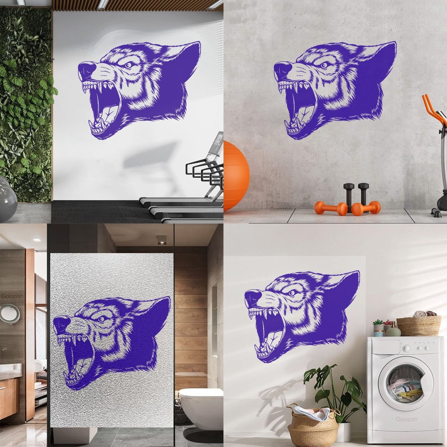 Vinyl Wall Stickers Aggressive Wolf Head Predator Animal Removable Without Leaving Glue
