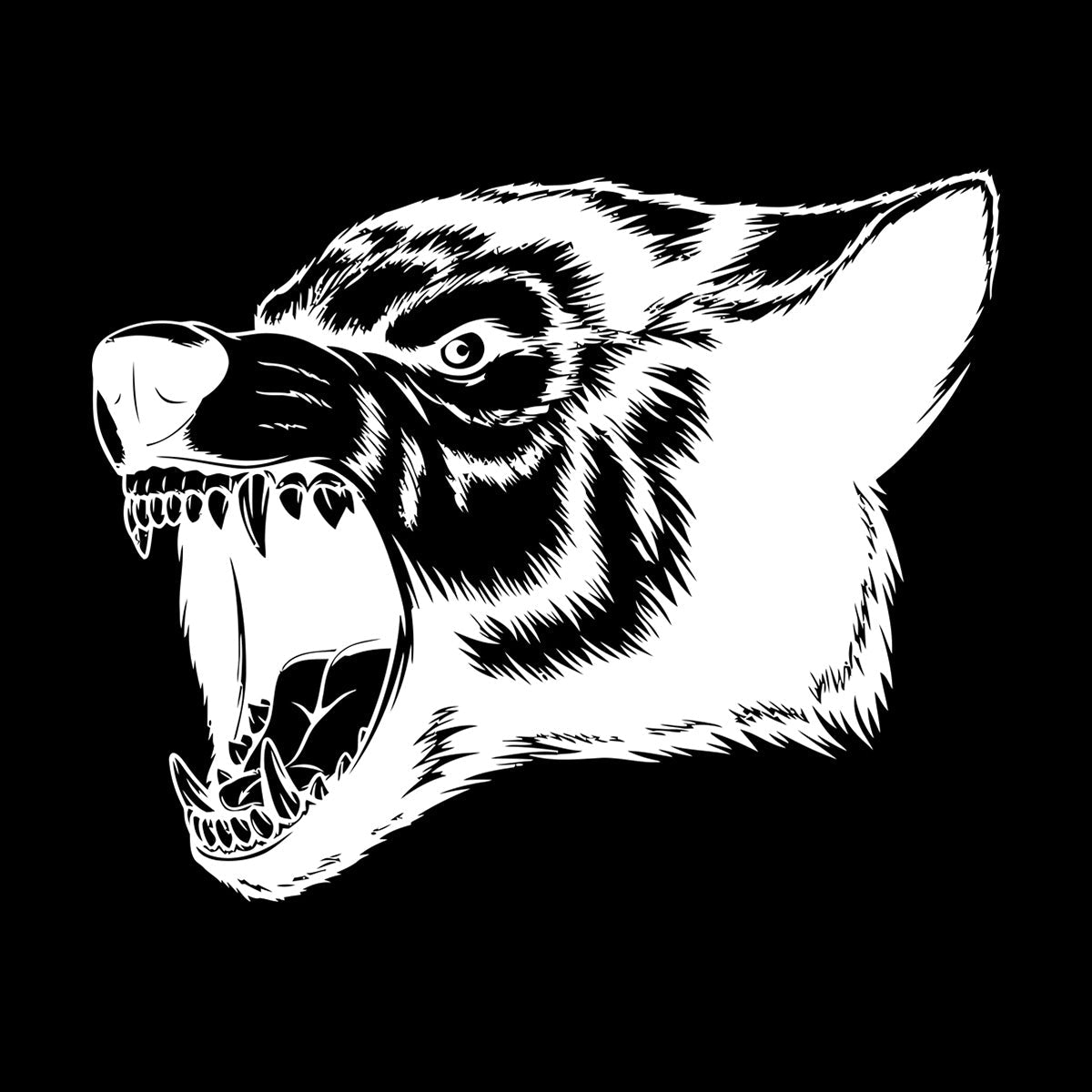 Vinyl Wall Stickers Aggressive Wolf Head Predator Animal Removable Without Leaving Glue