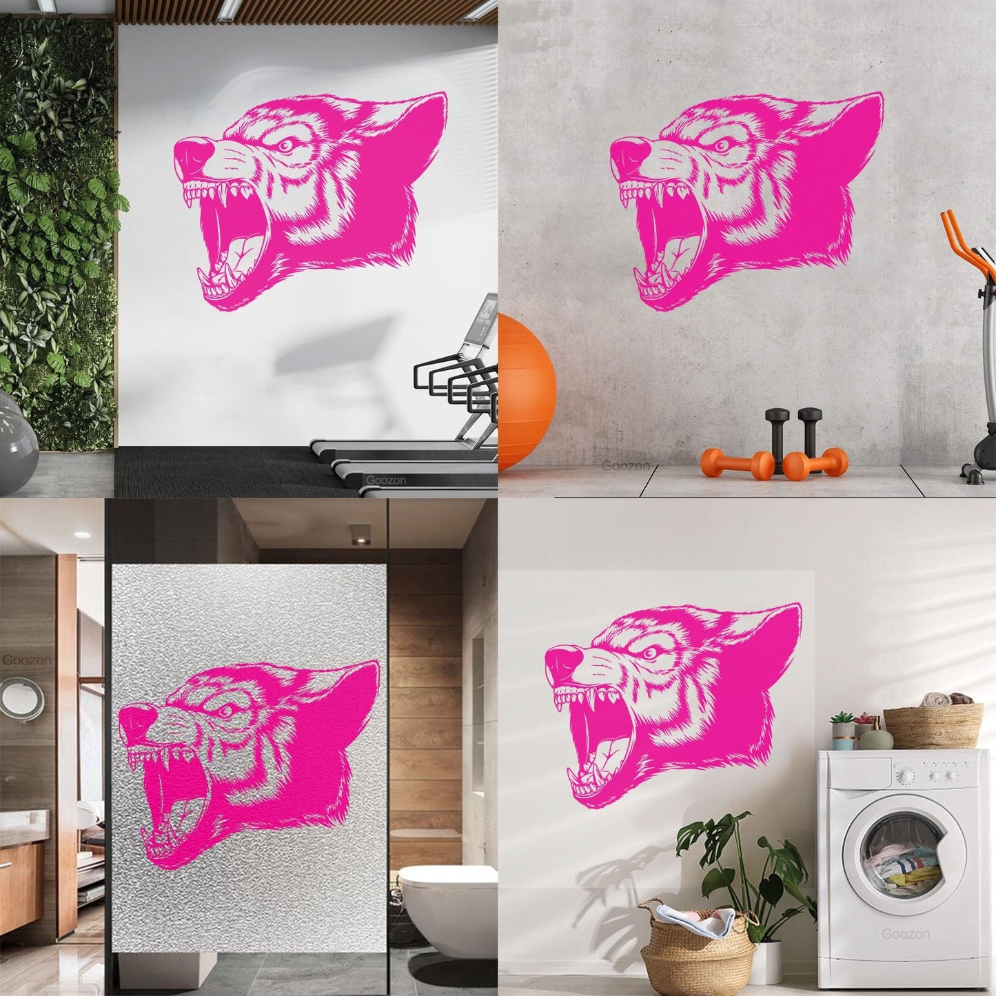 Vinyl Wall Stickers Aggressive Wolf Head Predator Animal Removable Without Leaving Glue