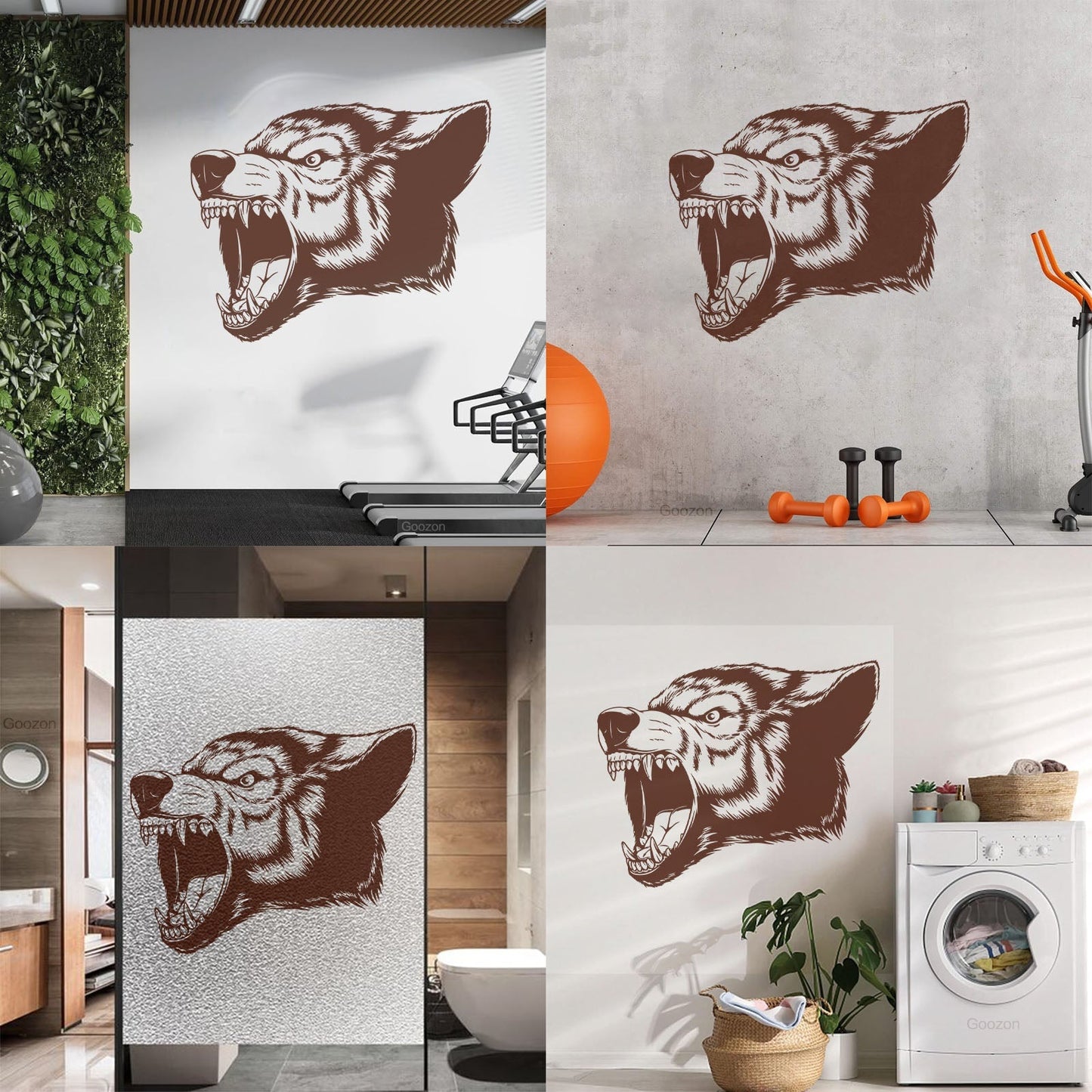 Vinyl Wall Stickers Aggressive Wolf Head Predator Animal Removable Without Leaving Glue