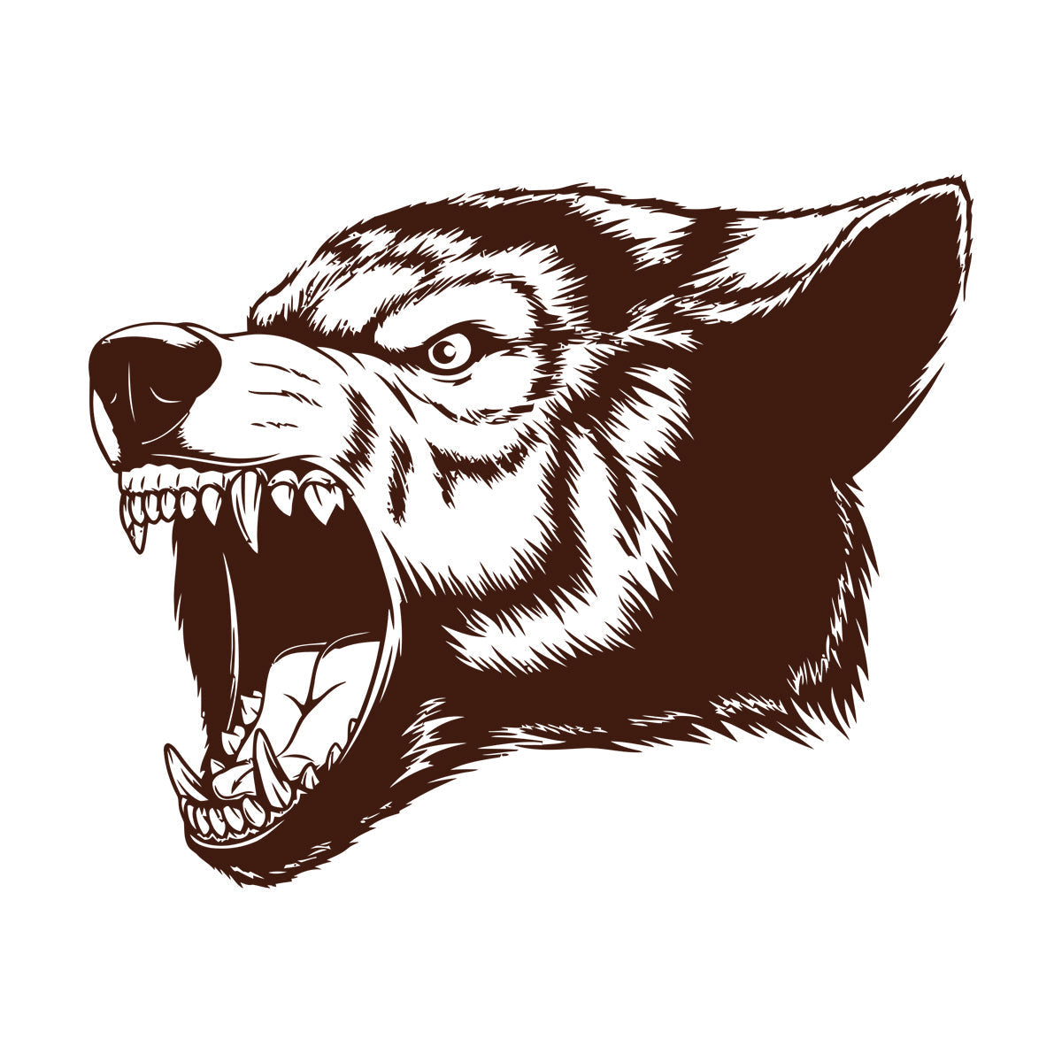 Vinyl Wall Stickers Aggressive Wolf Head Predator Animal Removable Without Leaving Glue