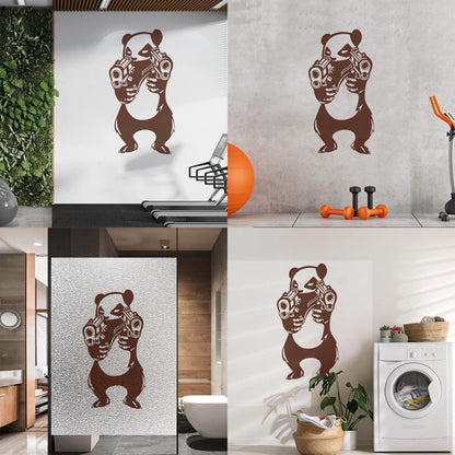 Wall Decals Pvc Angry Criminal Panda Asian Bear Funny Animal Kids Wall Beautification