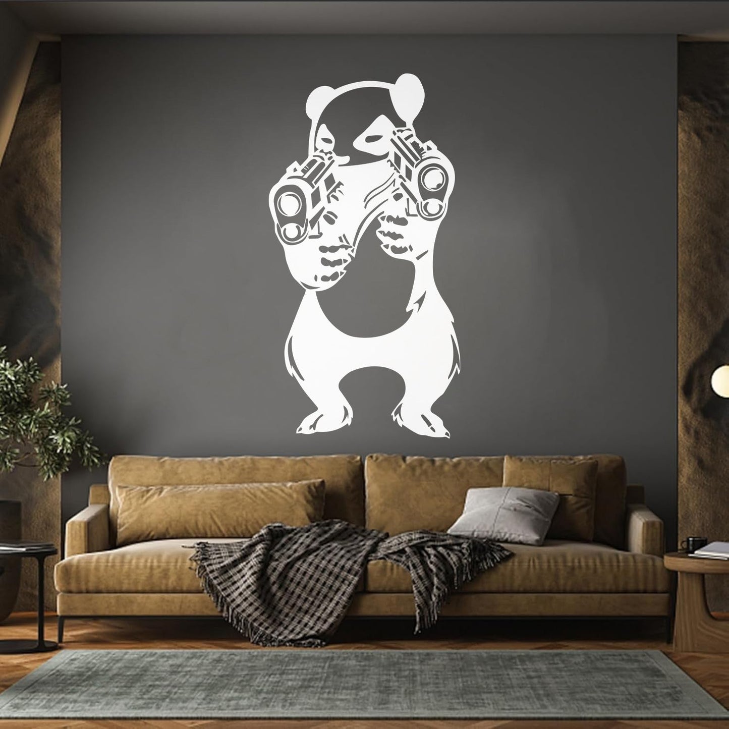 Wall Decals Pvc Angry Criminal Panda Asian Bear Funny Animal Kids Wall Beautification