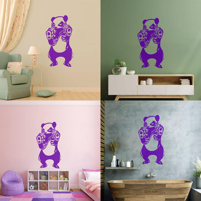 Wall Decals Pvc Angry Criminal Panda Asian Bear Funny Animal Kids Wall Beautification