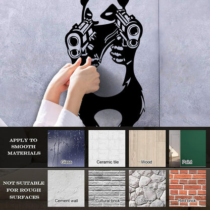 Wall Decals Pvc Angry Criminal Panda Asian Bear Funny Animal Kids Wall Beautification