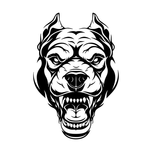 Vinyl Wall Decals Angry Dog Portrait Animal Security Pet Garage Tattoo Culture
