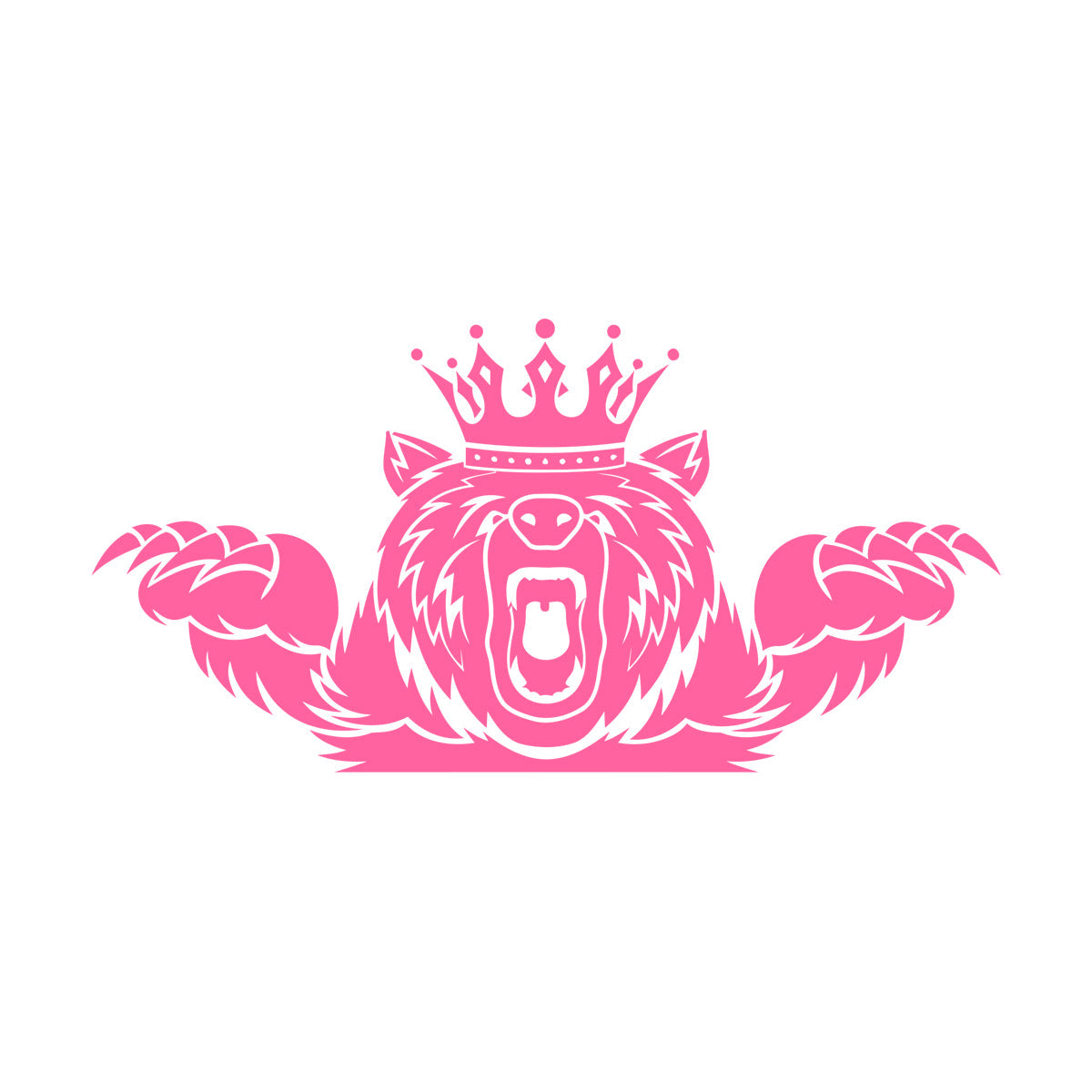 Wall Vinyl Sticker Decor Angry Grizzly Bear Forest Animal King Crown Multi Color Selection