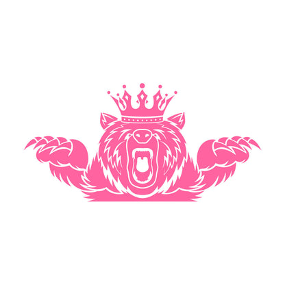 Wall Vinyl Sticker Decor Angry Grizzly Bear Forest Animal King Crown Multi Color Selection