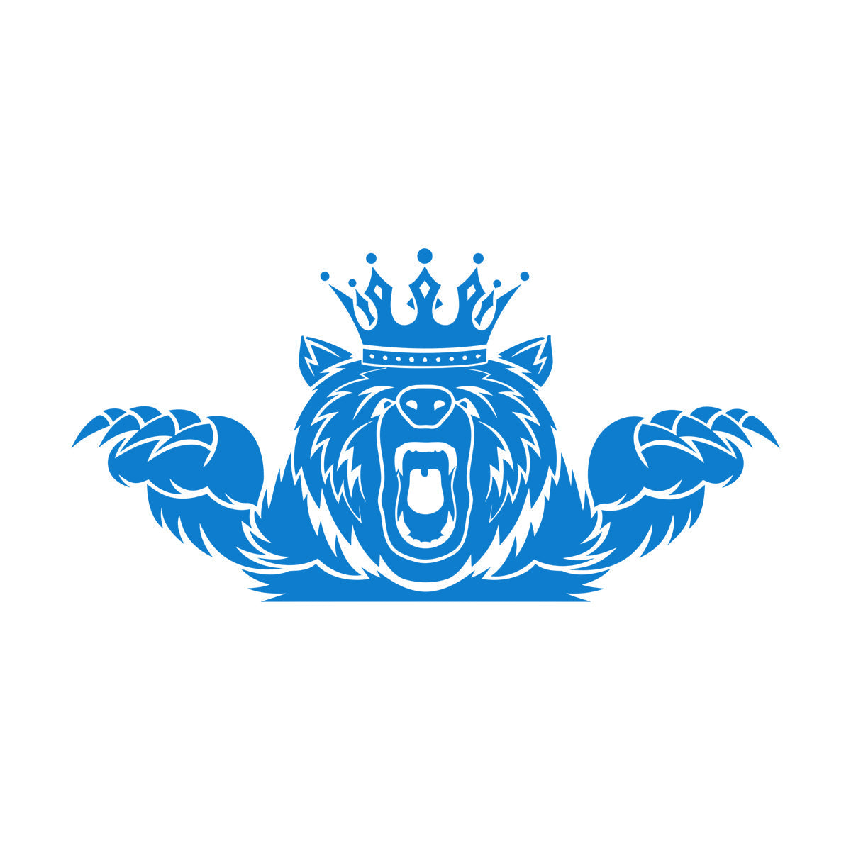 Wall Vinyl Sticker Decor Angry Grizzly Bear Forest Animal King Crown Multi Color Selection