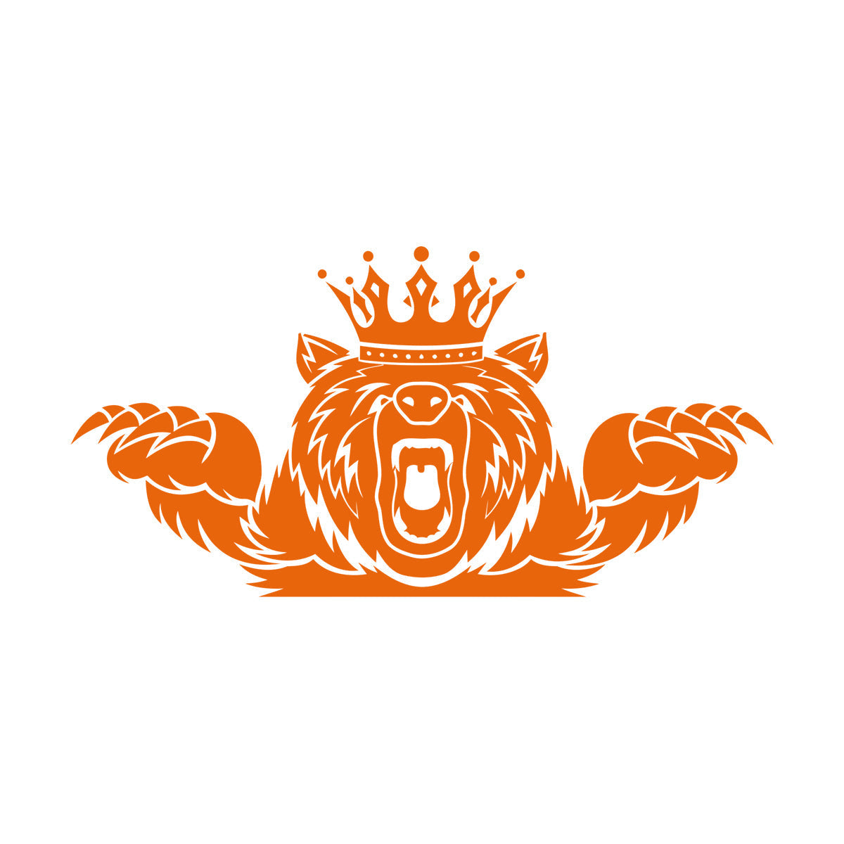 Wall Vinyl Sticker Decor Angry Grizzly Bear Forest Animal King Crown Multi Color Selection